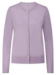 Rundhals-Strickjacke aus Seide und Kaschmir Peter Hahn lila