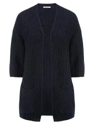 Strickjacke 3/4-Arm aus Schurwolle und Kaschmi Peter Hahn blau