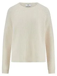 Rundhals-Pullover Kaschmir Peter Hahn weiss