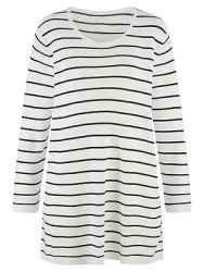 Rundhals-Pullover 3/4-Arm Emilia Lay weiss