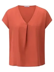 Bluse V-Ausschnitt Peter Hahn orange