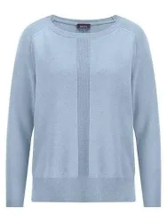 Rundhals-Pullover 1/1-Raglanarm und Kaschmir BASLER blau