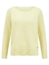 Rundhals-Pullover 1/1-Raglanarm und Kaschmir BASLER gelb