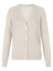 Strickjacke aus 100% Kaschmir Peter Hahn weiss