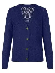 Strickjacke aus 100% Kaschmir Peter Hahn blau