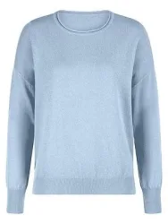 Rundhals-Pullover Kaschmir Peter Hahn blau
