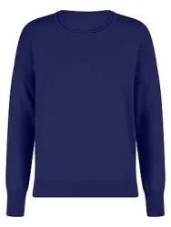 Rundhals-Pullover Kaschmir Peter Hahn blau