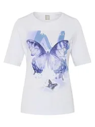 Rundhals-Shirt Rabe weiss