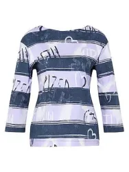 Shirt U-Boot-Ausschnitt Rabe lila