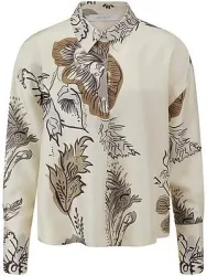 Bluse aus 100% Seide und Hemdkragen HERZENS weiss
