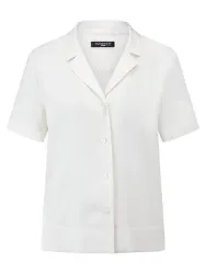 Bluse Reverskragen und Seide Fadenmeister Berlin weiss