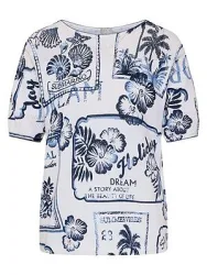 Rundhals-Pullover Rabe weiss
