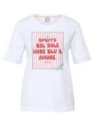 Rundhals-Shirt Rabe weiss