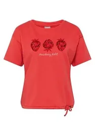 Rundhals-Shirt Rabe rot