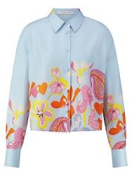 Bluse aus 100% Seide HERZENS blau