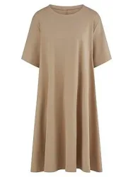 Jersey-Kleid Rundhals-Ausschnitt Emilia Lay braun