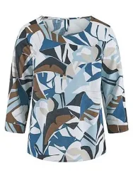 Bluse Rundhals-­Ausschnitt Peter Hahn blau