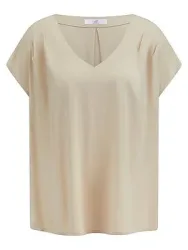 Bluse V-Ausschnitt Emilia Lay beige