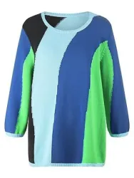 Rundhals-Pullover 3/4-Arm Emilia Lay blau