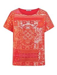 Blusen-Shirt Rundhals-­Ausschnitt Peter Hahn orange