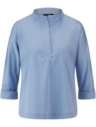 Bluse Stehkragen Peter Hahn blau