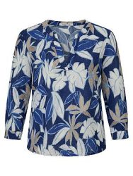 Bluse Rundhals-­Ausschnitt Peter Hahn blau