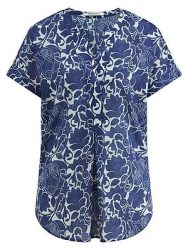 Bluse Rundhals-Ausschnitt Peter Hahn blau