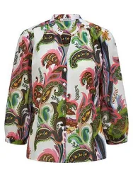 Bluse Rundhals-Ausschnitt Peter Hahn beige