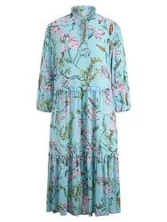 Kleid Rüschen-Stehkragen St. Emile blau