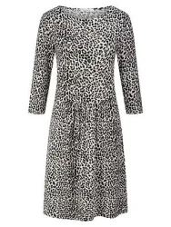 Jersey-Kleid Rundhals-Ausschnitt Peter Hahn weiss