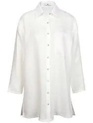Long-Bluse aus 100% Leinen Peter Hahn weiss
