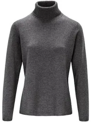 Rollkragen-Pullover aus Schurwolle und Kaschmir Peter Hahn grau