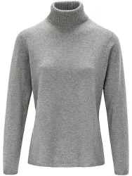 Rollkragen-Pullover aus Schurwolle und Kaschmir Peter Hahn grau