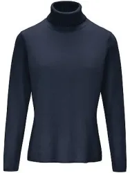 Rollkragen-Pullover aus Schurwolle und Kaschmir Peter Hahn blau