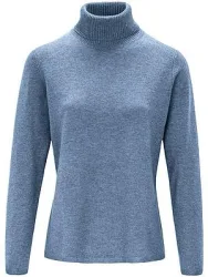 Rollkragen-Pullover aus Schurwolle und Kaschmir Peter Hahn blau