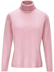 Rollkragen-Pullover aus Schurwolle und Kaschmir Peter Hahn rosé