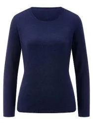 Rundhals-Pullover aus Kaschmir Peter Hahn blau
