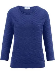 Rundhals-Pullover aus 100% SUPIMA®-Baumwolle Peter Hahn blau
