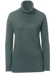 Rollkragen-Pullover Modell Tamara Kaschmir Peter Hahn grün