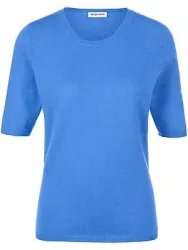 Rundhals-Pullover aus Schurwolle und Kaschmir Peter Hahn blau