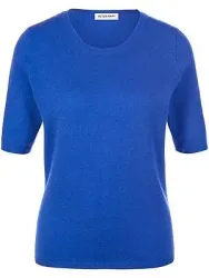 Rundhals-Pullover aus Schurwolle und Kaschmir Peter Hahn blau