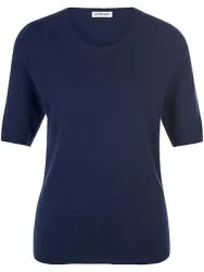 Rundhals-Pullover aus Schurwolle und Kaschmir Peter Hahn blau