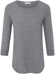 Rundhals-Pullover aus Seide und Kaschmir Peter Hahn grau