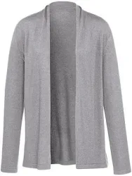 Strickjacke Modell Caro aus Seide und Kaschmir Peter Hahn grau