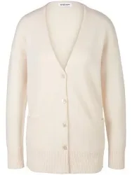 Strickjacke aus Schurwolle und Kaschmir Peter Hahn weiss