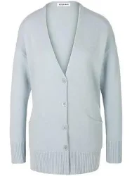 Strickjacke aus Schurwolle und Kaschmir Peter Hahn blau
