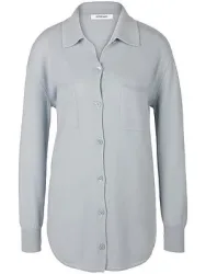 Strickhemd Polo-Kragen Kaschmir Peter Hahn blau