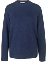 Rundhals-Pullover Kaschmir Peter Hahn blau