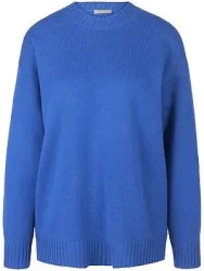 Rundhals-Pullover Kaschmir Peter Hahn blau