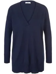 V-Pullover Peter Hahn blau